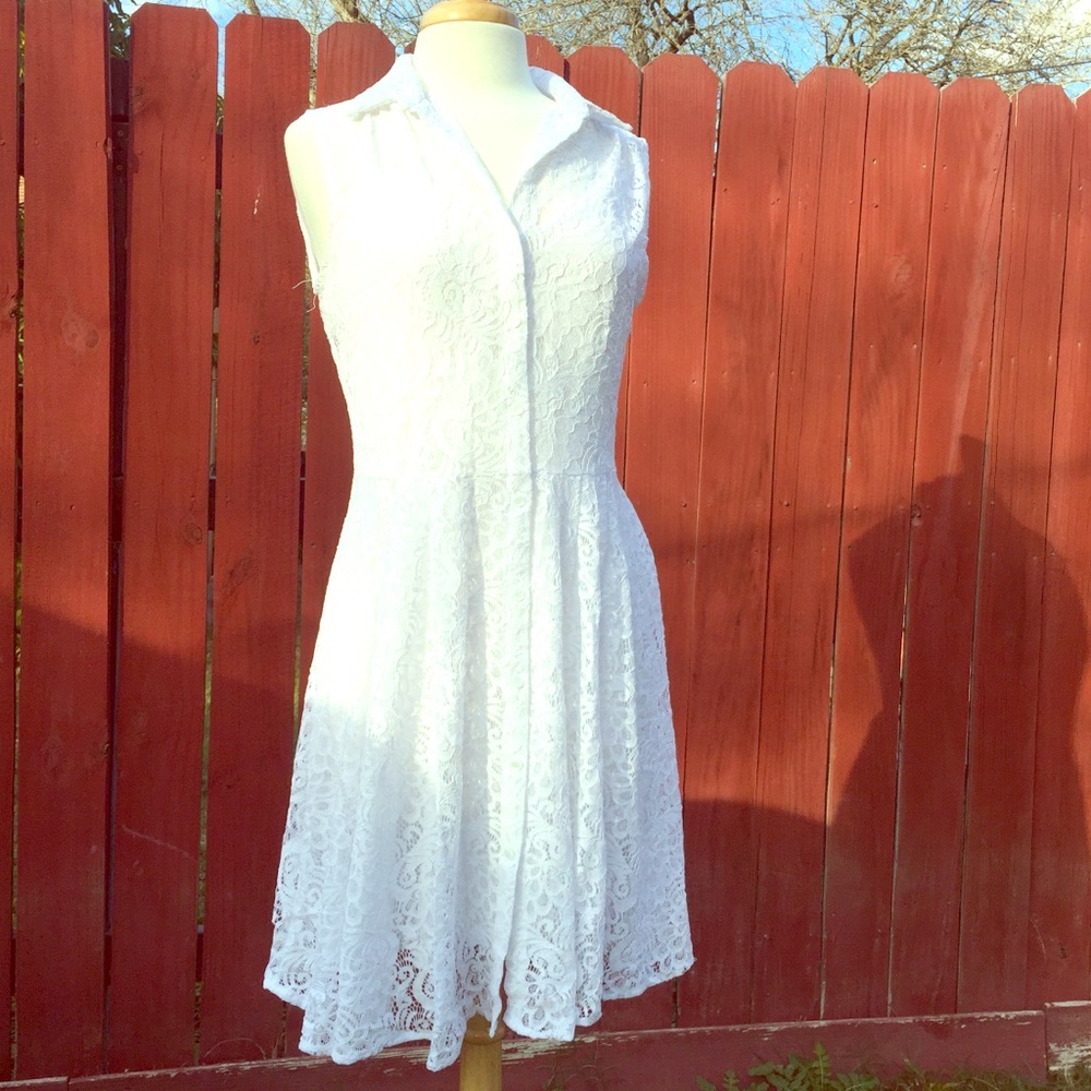 White button down dress